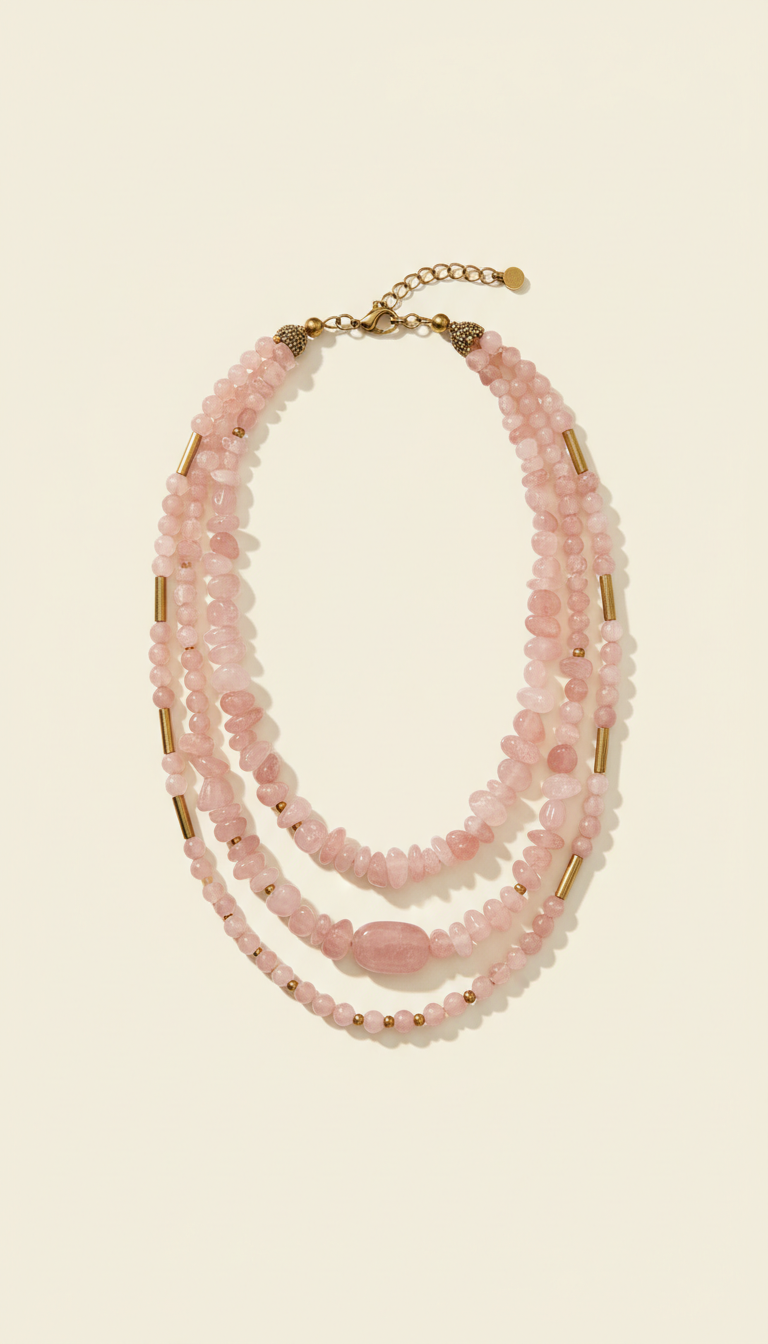 Rose Quartz Layered Necklace