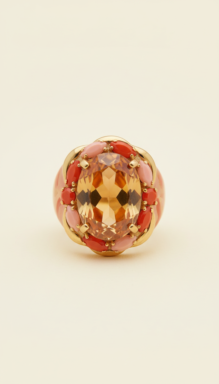 Amber Pop Statement Ring