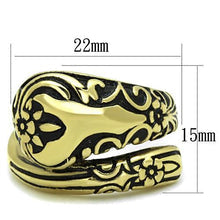 Gold & Black Filigree Floral Spoon Ring