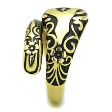 Gold & Black Filigree Floral Spoon Ring