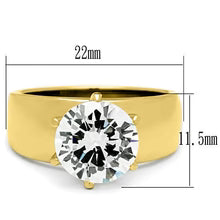 Thick Gold Band Solitaire 2 Ct. Ring
