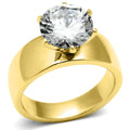 Thick Gold Band Solitaire 2 Ct. Ring