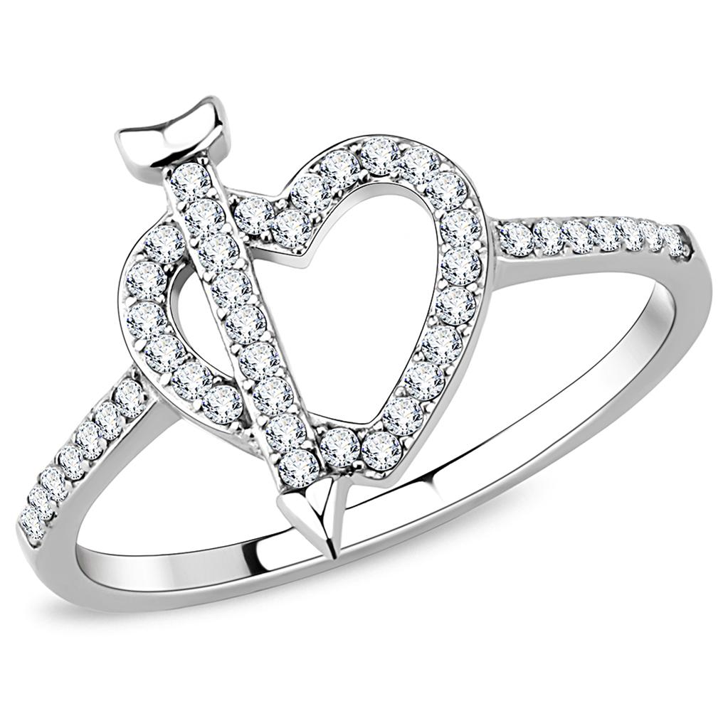 Struck By Love-Crystal Heart & Arrow Ring