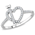 Struck By Love-Crystal Heart & Arrow Ring