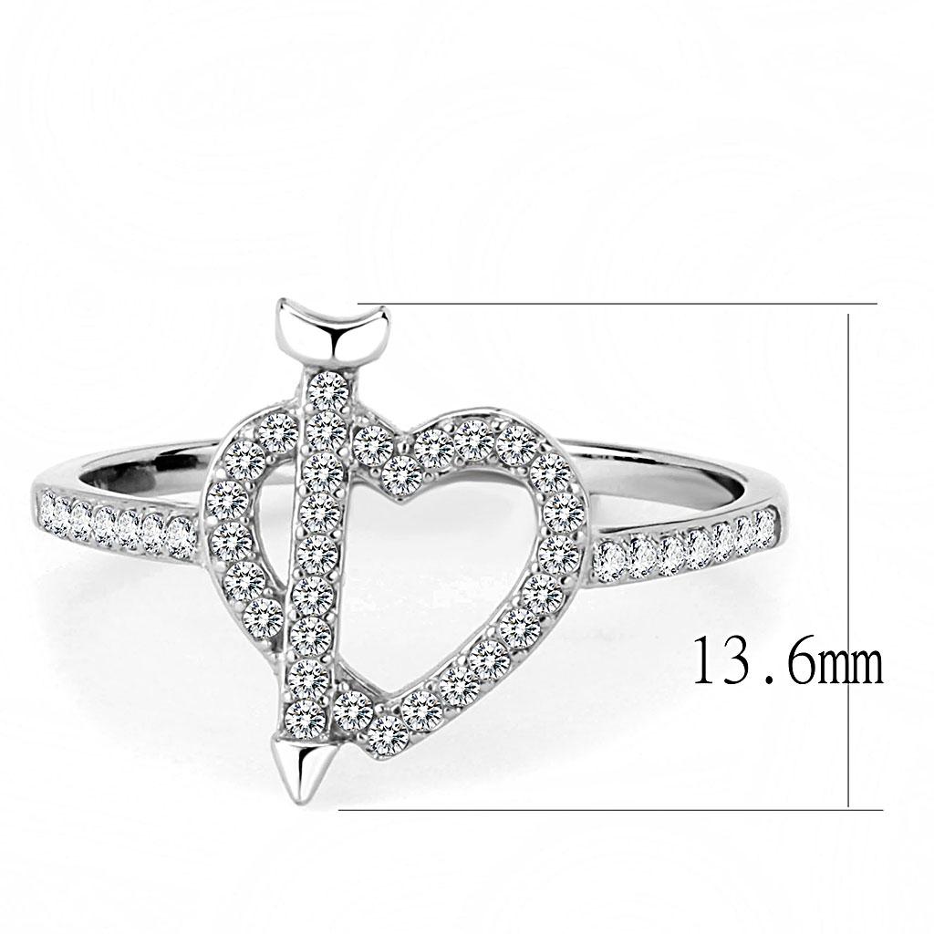 Struck By Love-Crystal Heart & Arrow Ring