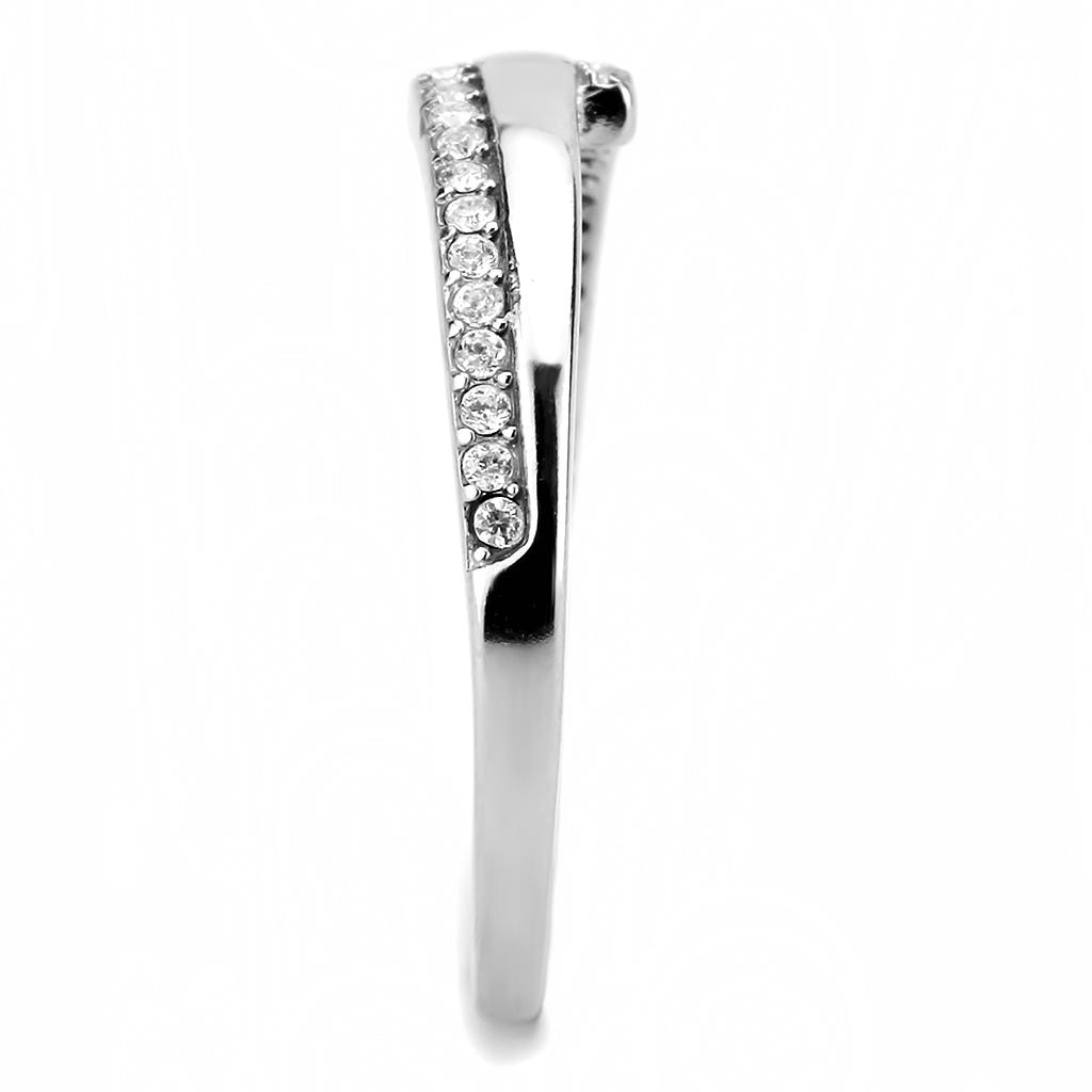 Crystal Pavé Bypass Band Ring in Silver