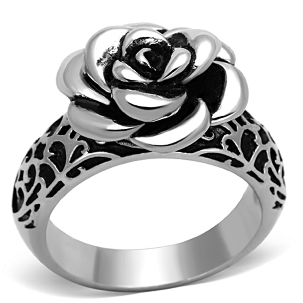 Rose Flower Ring in 316 Stainless Steel