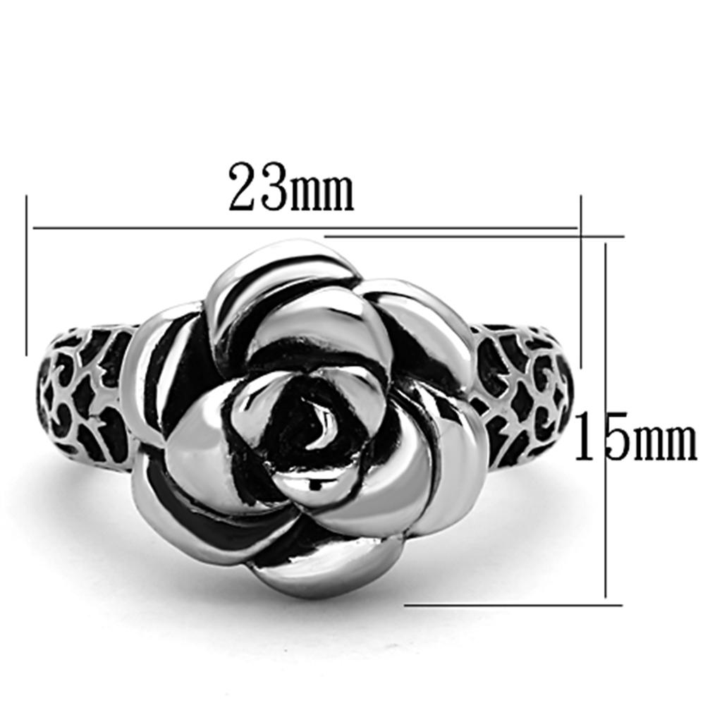 Rose Flower Ring in 316 Stainless Steel