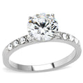 Round Solitaire Crystal Band Ring in 316 Stainless Steel