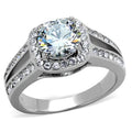 Stainless Steel Crystal Ring