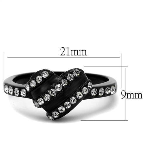Dark Glamour- Black Crystal Bypass Ring