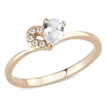 Dainty Heart Shaped Crystal Rose Gold Ring