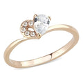 Dainty Heart Shaped Crystal Rose Gold Ring